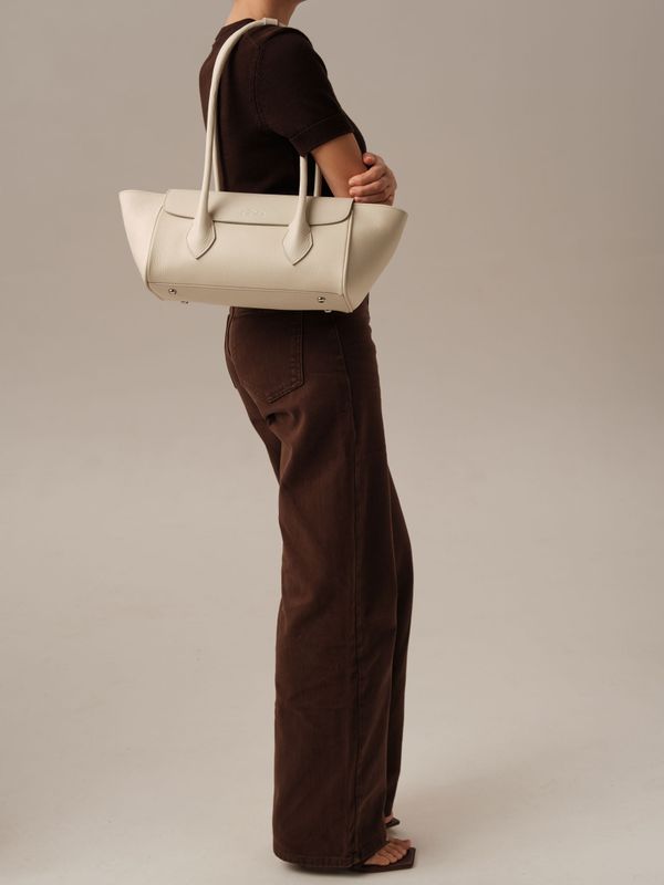 Кожаная сумка Viki DBR 31341 ванильное молоко