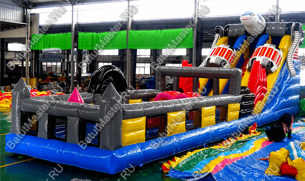 Коммерческий надувной батут "Робот" 16*4*5 м