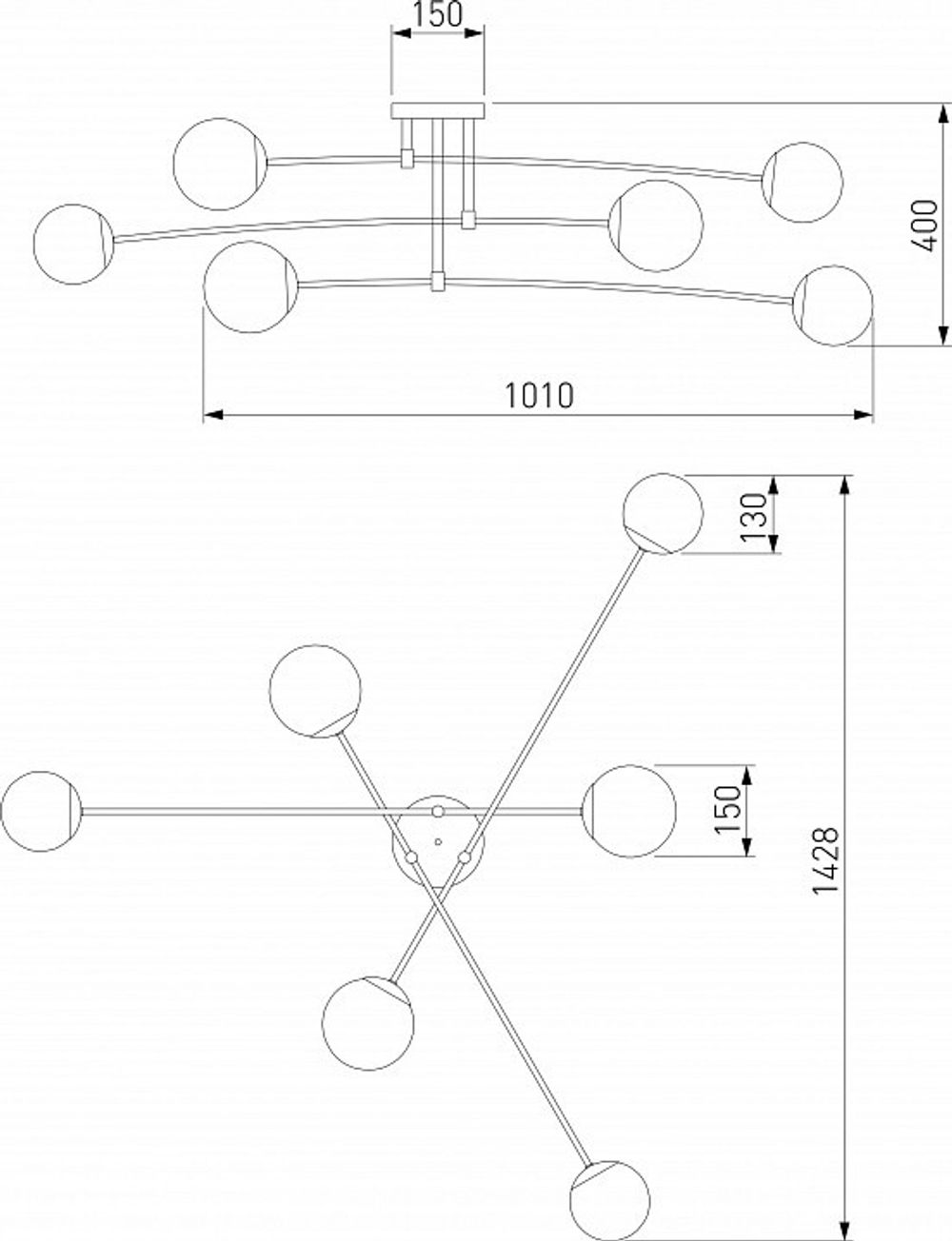 Потолочная люстра Eurosvet Netz 30181/6 латунь