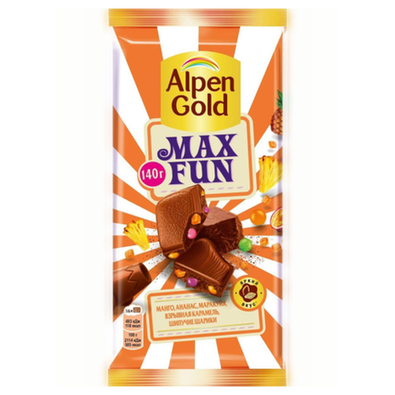 Шоколад Alpen Gold Max Fun Манго, ананас 140гр