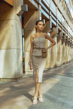 Топ приталенного силуэта (бежевый)