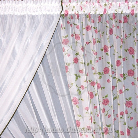 Шторы для кухни:    Миранда (арт. А30-m253-3)  - 410х180 см. - Красный