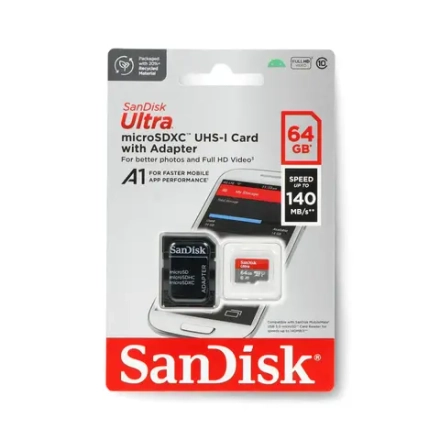 SD-карта SanDisk MicroSDXC / 64Gb / 140Mbs