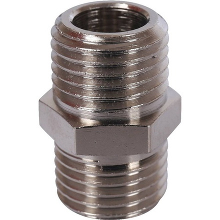 Ниппель лат. 1/4"х 1/4" STOUT (никель)