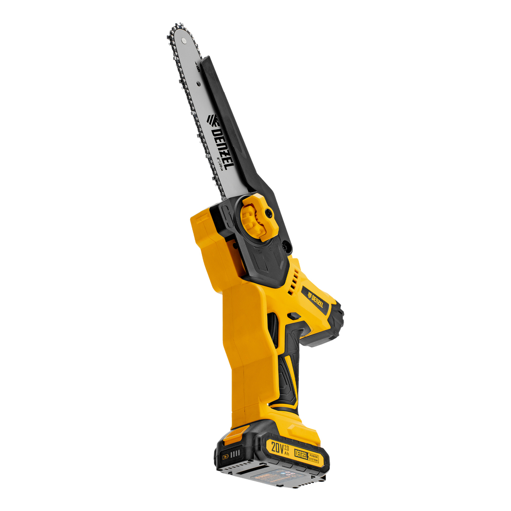 Цепная мини-пила аккумуляторная бесщет., СCS-200BL, шина 200 мм, Li-Ion, 20 В, // Denzel