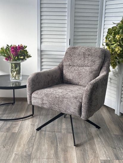 Кресло поворотное SHADE 360 град., ткань HAGA16, цвет темно-серый / черный каркас