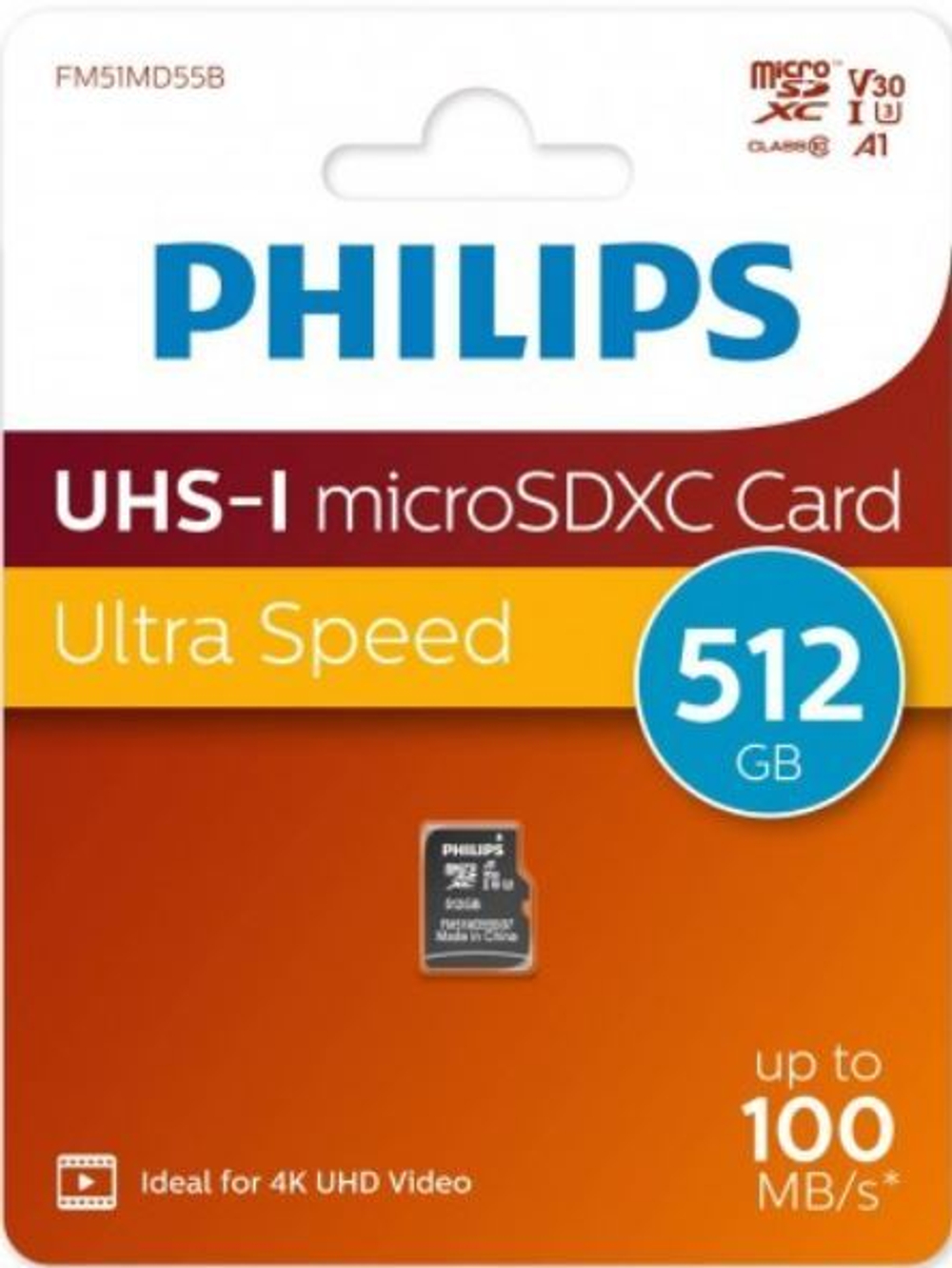 Карта памяти MicroSDXC 512GB Philips FM51MD55B/97