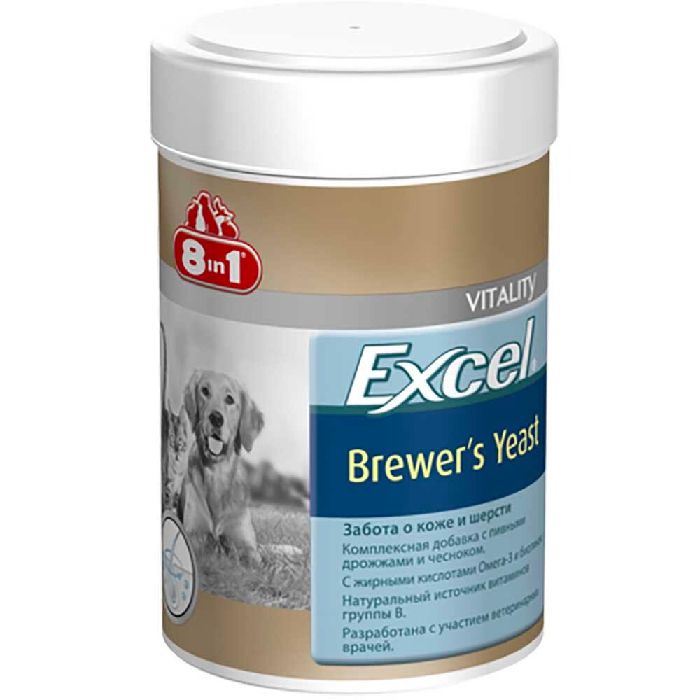 Витамины для кожи и шерсти для собак и кошек (8in1 Excel Brewer's Yeast)