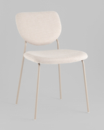 Стул обеденный Gigi шенилл бежевый кремовые ножки