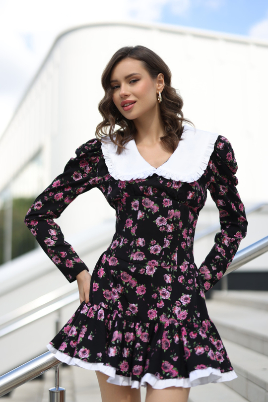 Платье Katrin черно-розовый