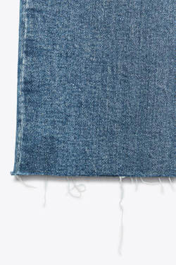 ZARA УКОРОЧЕННЫЕ РАСКЛЕШЕННЫЕ ДЖИНСЫ TRF С ВЫСОКОЙ ПОСАДКОЙ, СИНИЙ