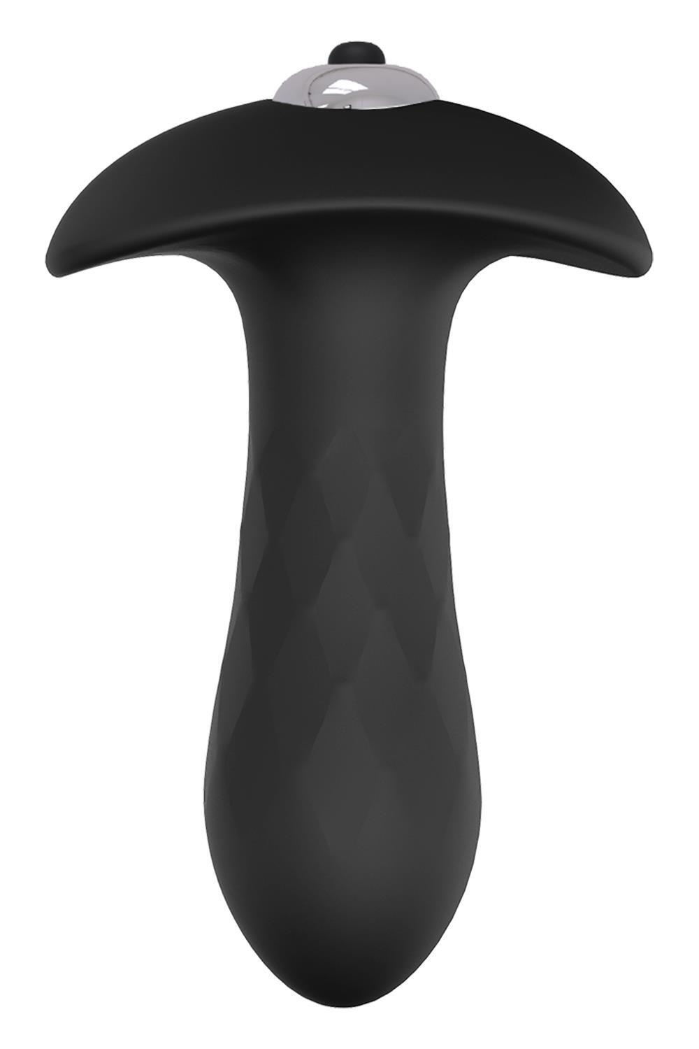 Черная анальная вибровтулка Single Speed Diamond Plug - 10 см.