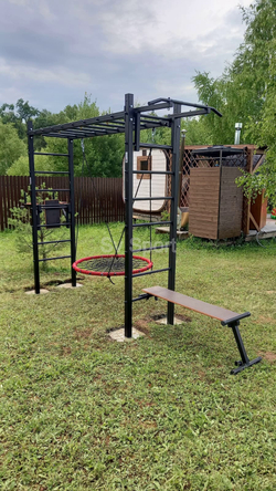 Монтаж уличной шведской стенки Sv Sport Рукоход (4 вертикальных столба)