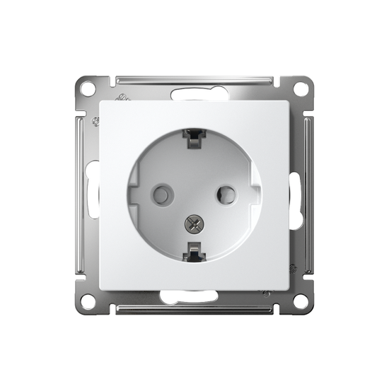 Розетка 1-м СП AtlasDesign 16А IP20 с заземл. защ. шторки механизм бел. SE ATN000145