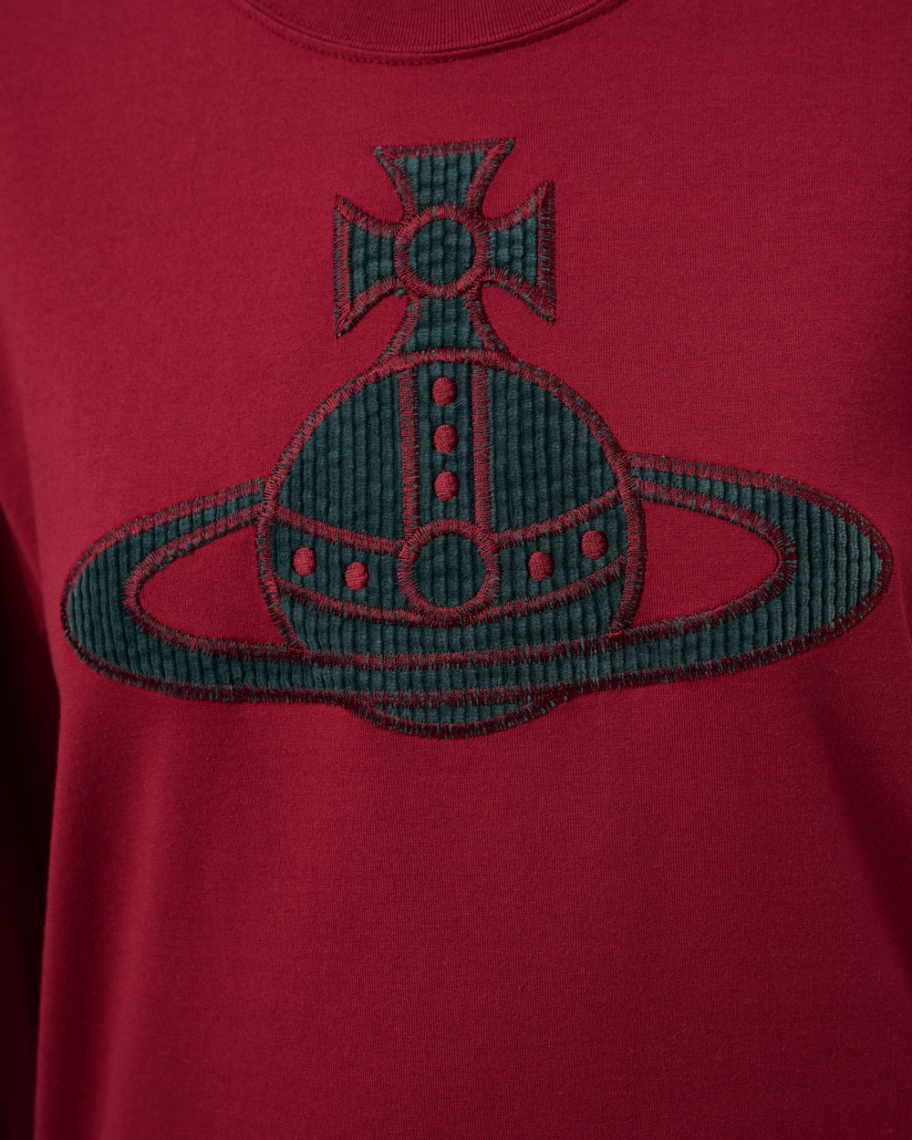 VIVIENNE WESTWOOD RED LABEL ЛОНГСЛИВ БОРДОВЫЙ С АППЛИКАЦИЕЙ ВИДЕ ЛОГОТИПА БРЕНДА