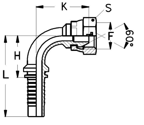 Фитинг DN 16 DKM (Г) 27x1.5 (90)