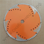 Диск алмазный отрезной Турбо - сегментный, 230 х 22,2 мм, сухая резка Вихрь