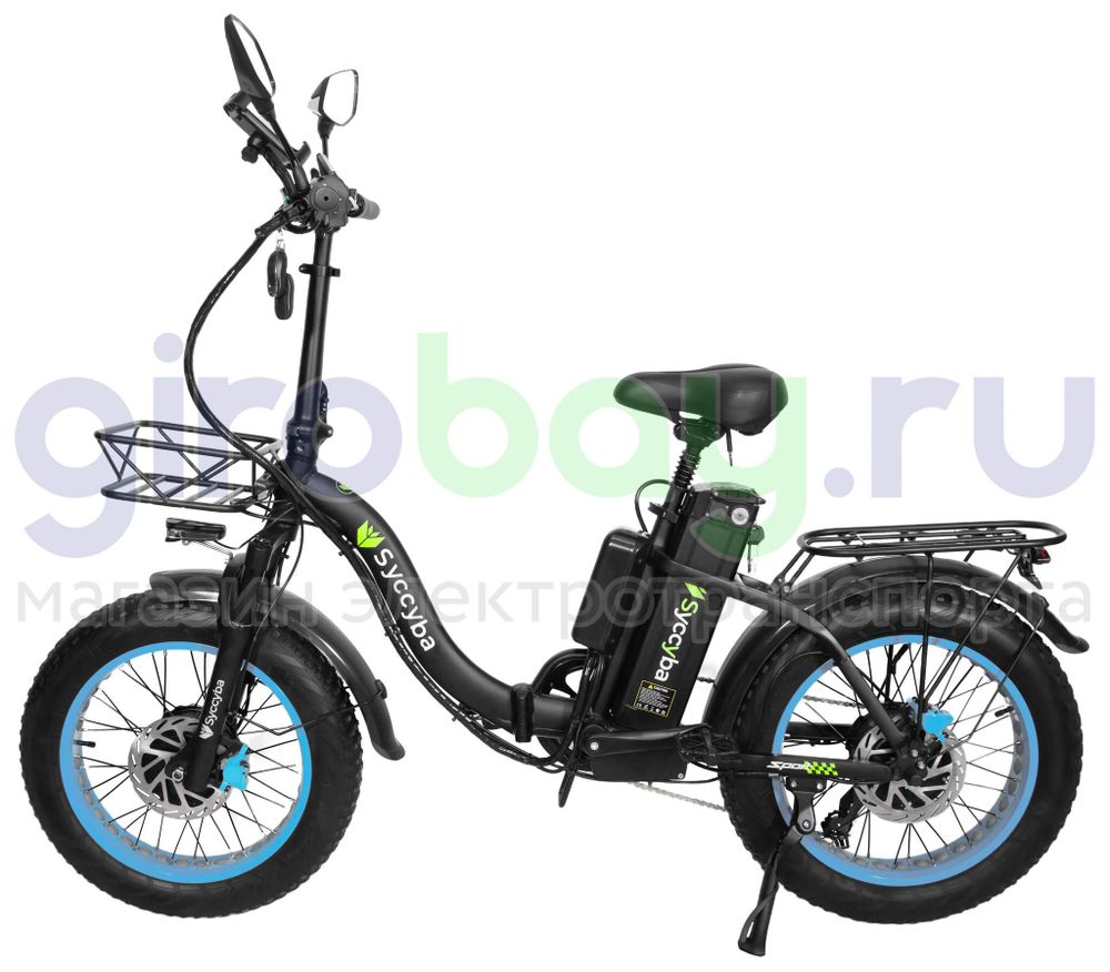 Электровелосипед Syccyba F11 Pro Dual 48V/23Ah (полный привод) - Синий обод фото №4
