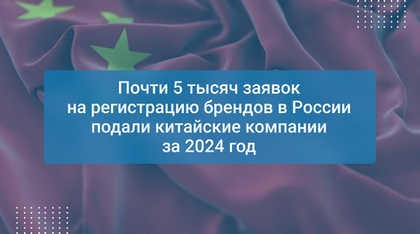 Почти 5 тысяч заявок на регистрацию брендов в России подали китайские компании за 2024 год