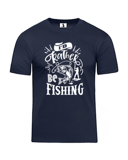 Футболка Id rather be fishing классическая прямая темно-синяя