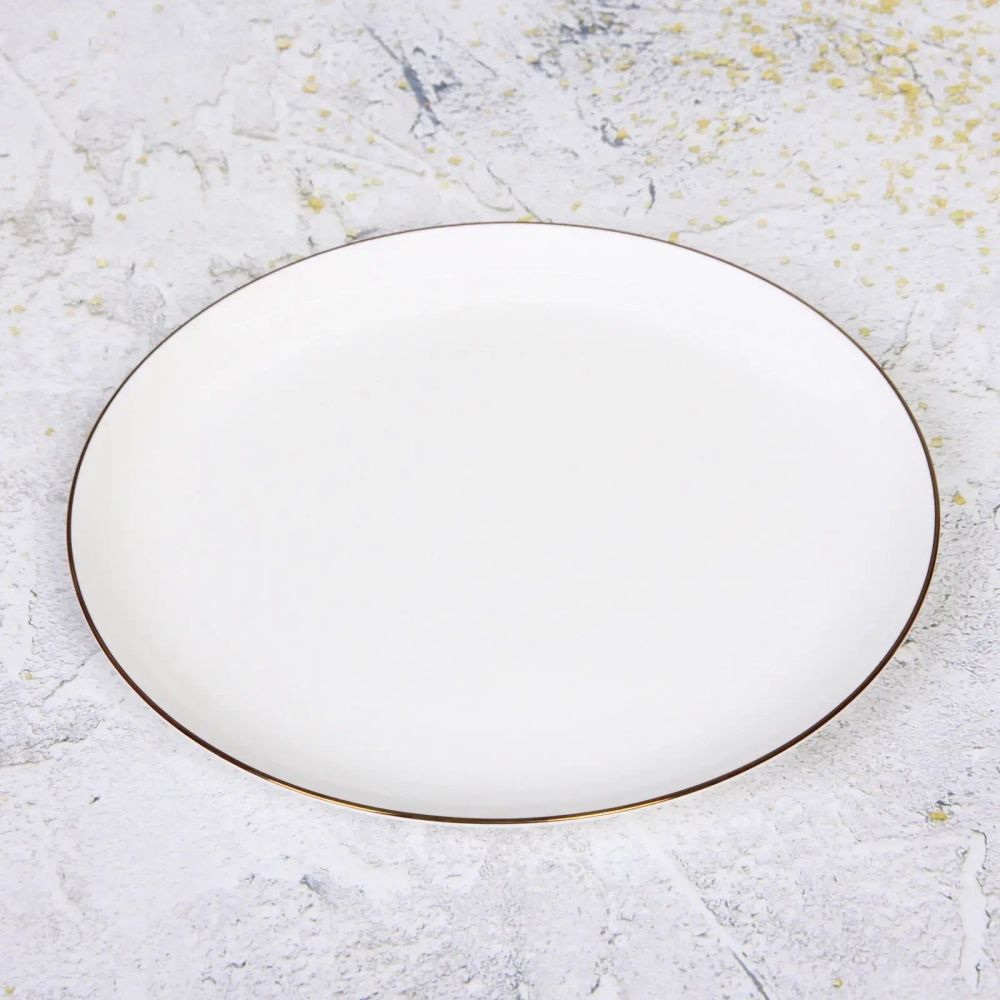 Тарелка фарфоровая «White magic Gold» 26см