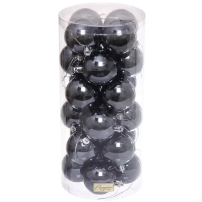Новогодние шары 6 см (набор 24 шт) «Глянец», графит