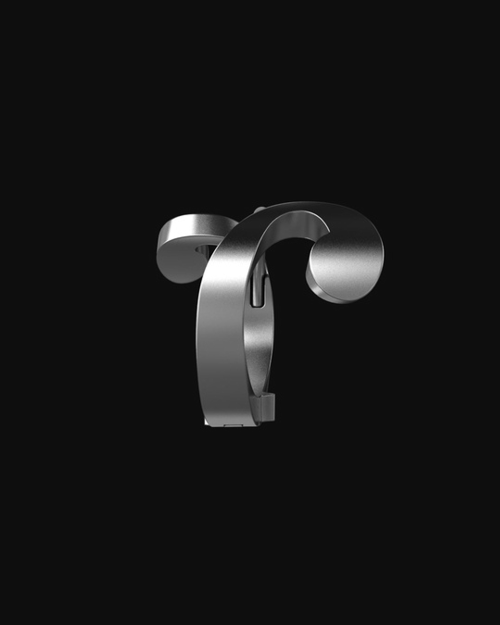 F-hole s925 loop earring / Серьга