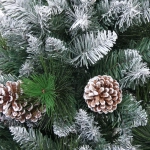 Ёлка «Сказочный лес» 210 см,ПВХ+леска, с белым напылением+шишки (1367 веток) (SZ2000-210)