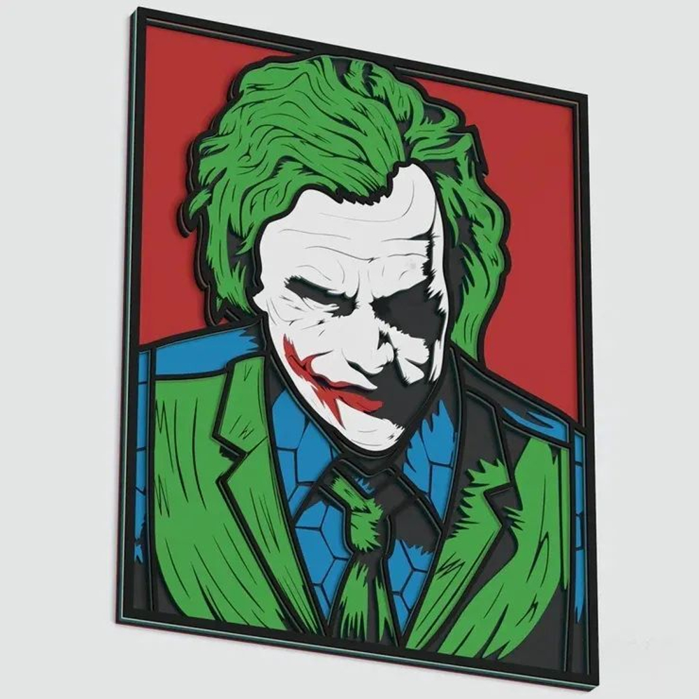 3D Картина по номерам из дерева Джокер (Хит Леджер), 23x30 см