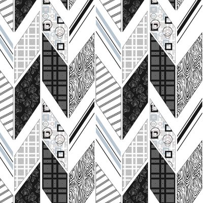 черно белый геометрический узор пэчворк
