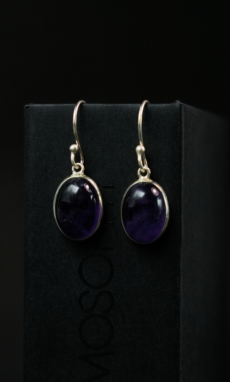 Серьги mini "Memo about Mind&Soul" с аметистом, серебро 925