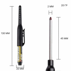 Маркер строительный Строительная разметка, длина наконечника 45 мм + маркировочные чернила