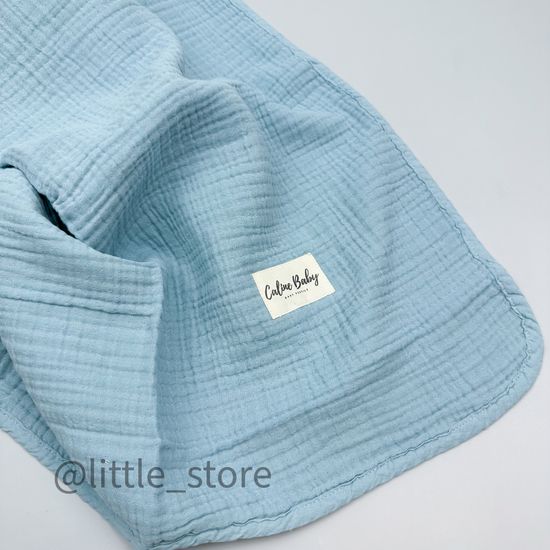 Плед-одеяло из муслина, Голубая сталь