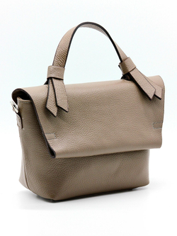 Стильная женская маленькая коричневая сумочка на молнии с клапаном из натуральной кожи 29х20х12 см Doublecity DC332-2