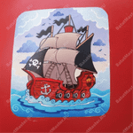 Большой надувной батут-горка "Корабль флибустьеров" 14*6*6 м