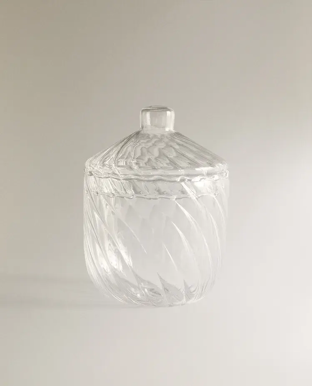 ZARA HOME БАНКА-ОРГАНАЙЗЕР С РЕЛЬЕФНЫМ ВОЛНИСТЫМ УЗОРОМ, ПРОЗРАЧНЫЙ