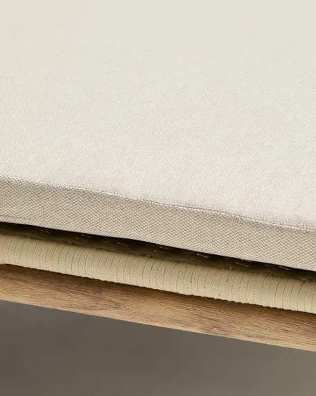 Двойной шезлонг Alipa из массива акации и веревки цвета экрю