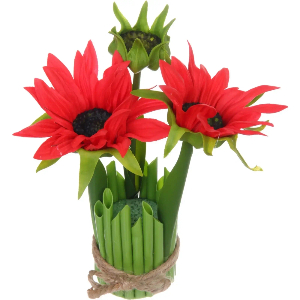 Цветочная композиция «Весенняя рапсодия» 15*22см Гербера красная