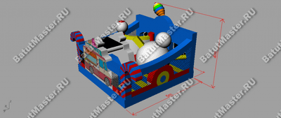 Коммерческий надувной батут "Мороженое" 6*6*3.5 м