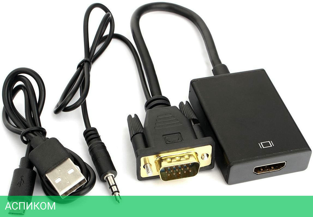 Адаптер Cablexpert A-VGA-HDMI-01 HDMI/VGA/3.5 мм jack (+ USB для питания)