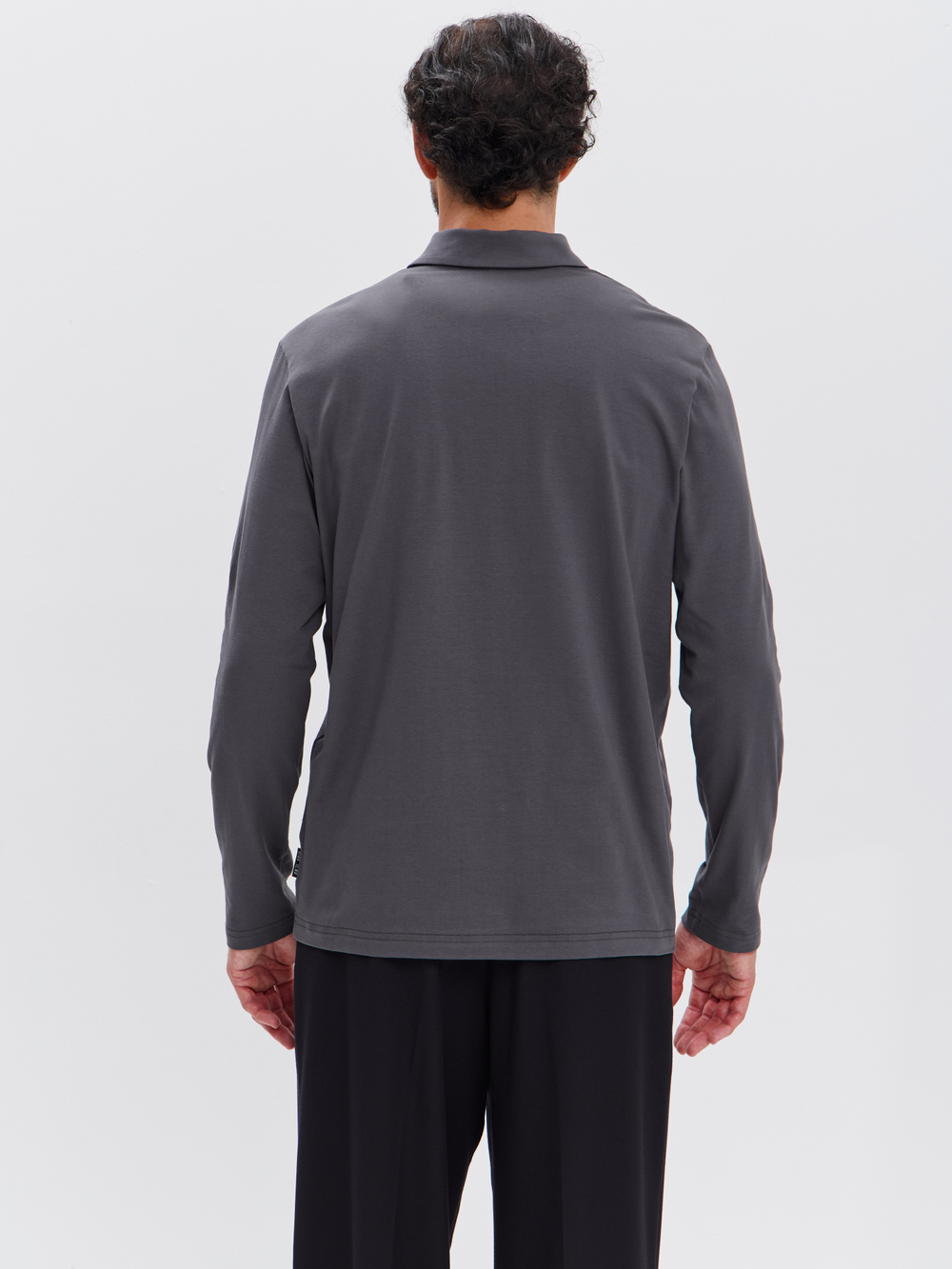 Повседневный базовый лонгслив поло