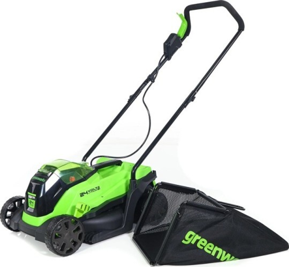 Газонокосилка аккумуляторная GREENWORKS GD24LM33K2 24V, 33 см, бесщеточная 2516107UA