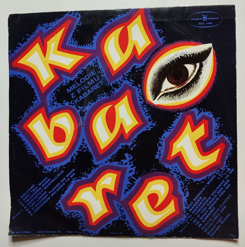 Винтажная виниловая пластинка LP Boston Light Operatic Society Kabaret Кабаре (Польша 1974)