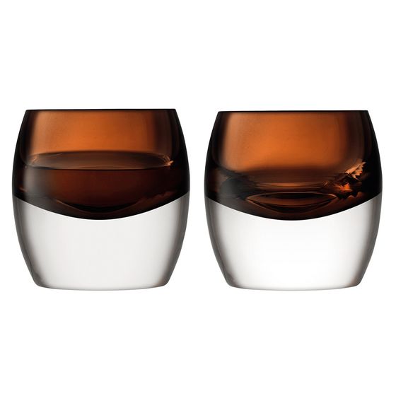 Набор из 2-х низких стаканов Whisky Club 230 мл коричневый