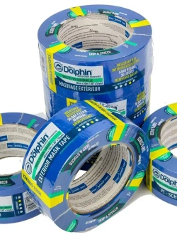 Малярная ПВХ лента Blue Dolphin Tarp & Stucco, для рельефных и сложных поверхностей, 48мм*50м