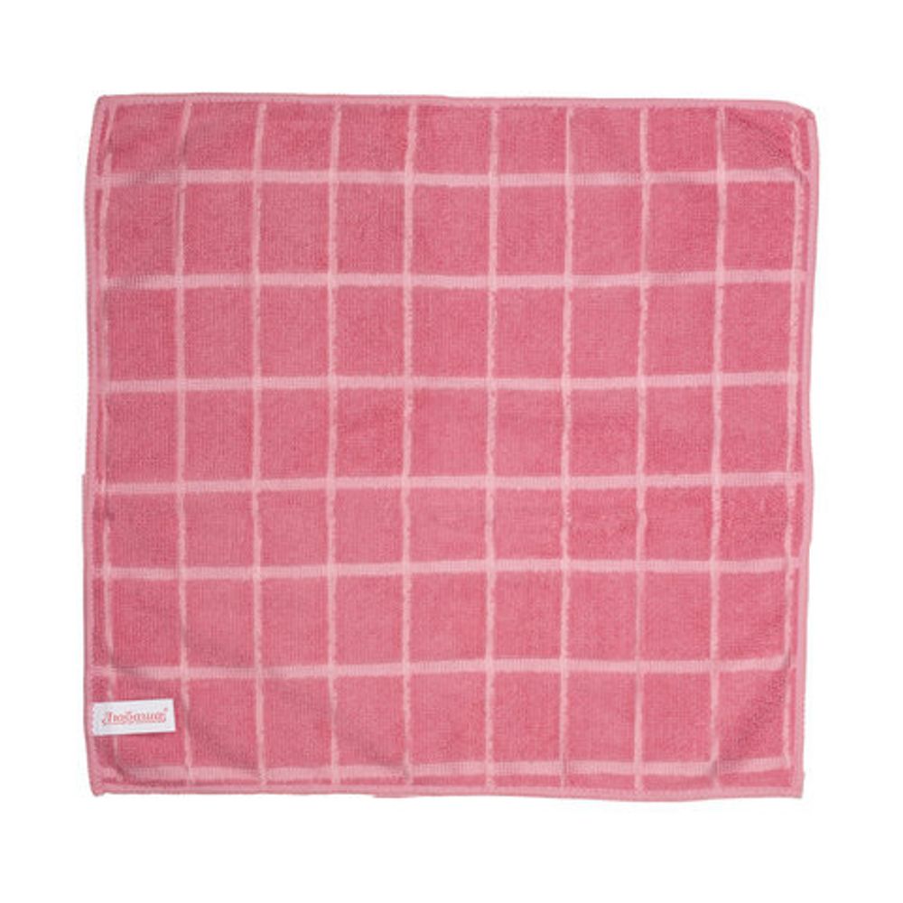 Салфетки из МИКРОФИБРЫ 25х25 см, КОМПЛЕКТ 4 шт. (2 стандарт, 2 клетка), 180 г/м2, ЛЮБАША, 603936