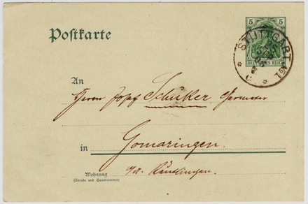 Почтовая карточка - Германия - 1906 г. Подписана, прошла почту