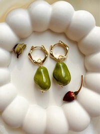 Серьги барокко олива