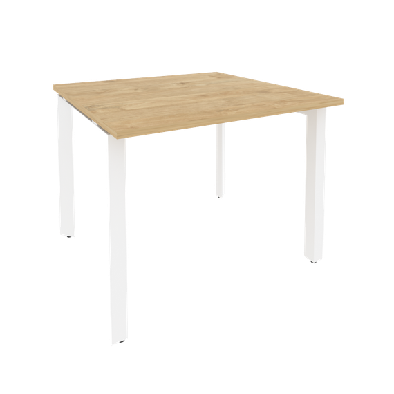 Onix Стол переговорный O.MP-PRG-1.1 Тиквуд Светлый/Металл Белый 980*980*750