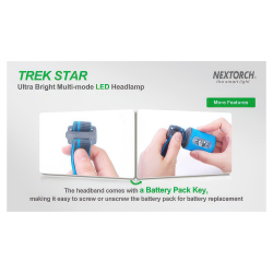 Налобный фонарь Nextorch TREK-STAR — прочный ABS-пластик и герметичное исполнение обеспечивают защиту от ударов и влаги (IPX7).